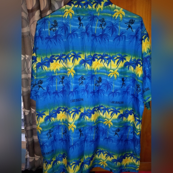 RIMA Silk Designer Silk Caribbean shirt blue tropic graphic - Picture 11 of 12